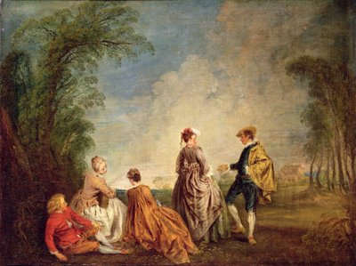 An Embarrassing Proposal by Jean Antoine Watteau